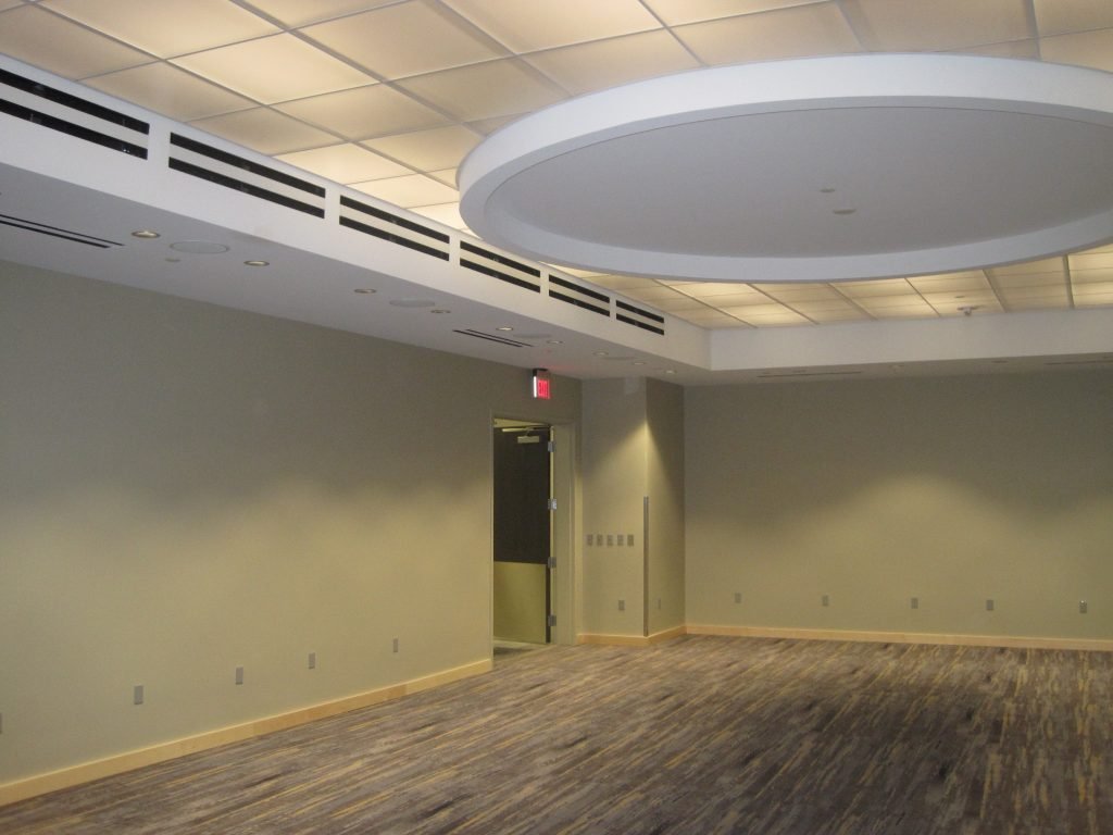That circle on the ceiling will project the team's logo onto the ground below